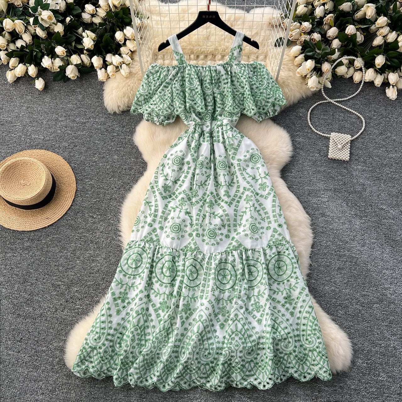 ELEGANT IMPORTED COTTON MIDI DRESS 2002