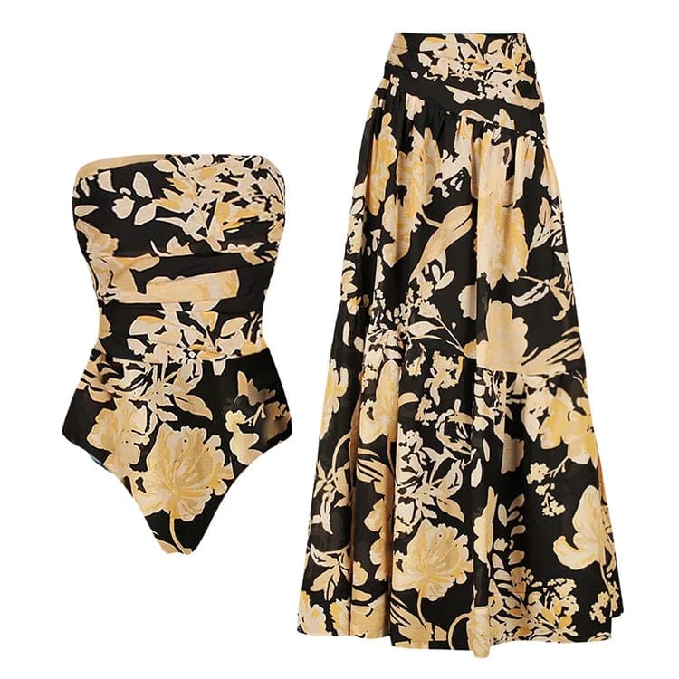 EXCLUSIVE PRINTED MONOKINI SKIRT SET 2503 👙