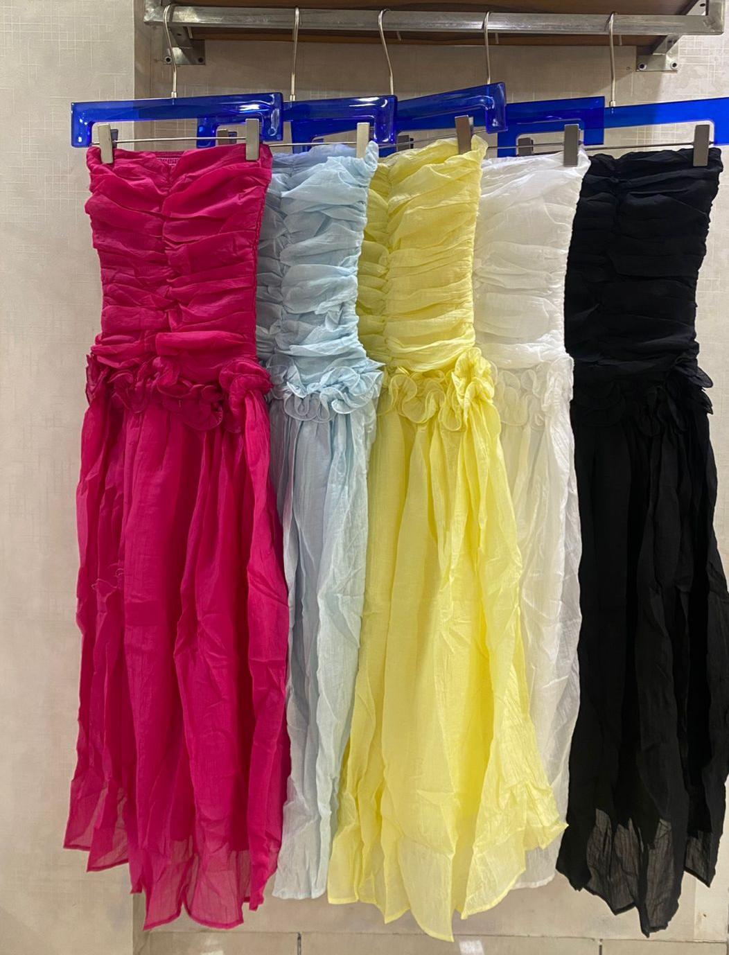 RUCHED RUFFLE DRESS 1004