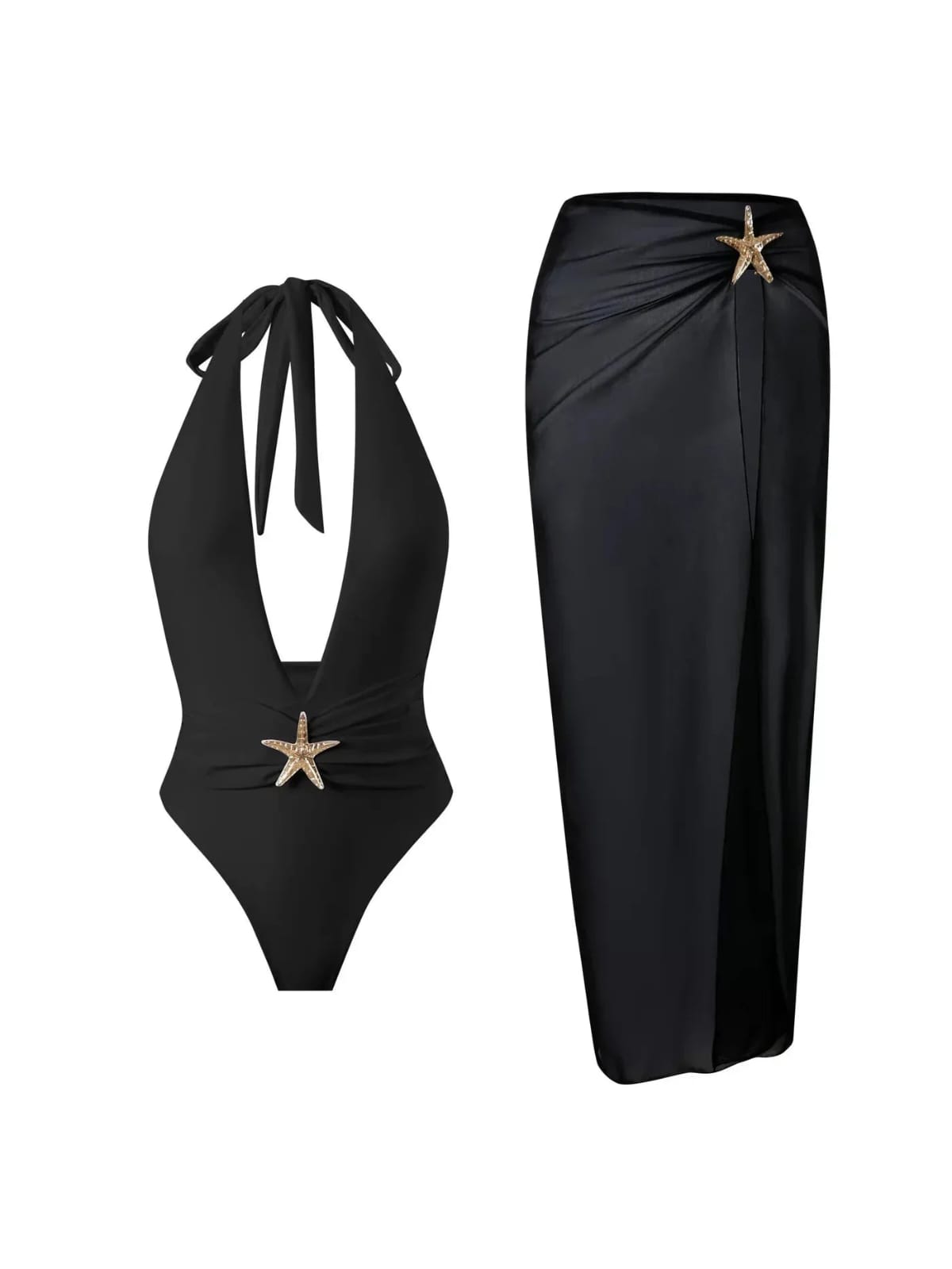 STAR PRINT SWIMSUIT WITH WRAP 1604