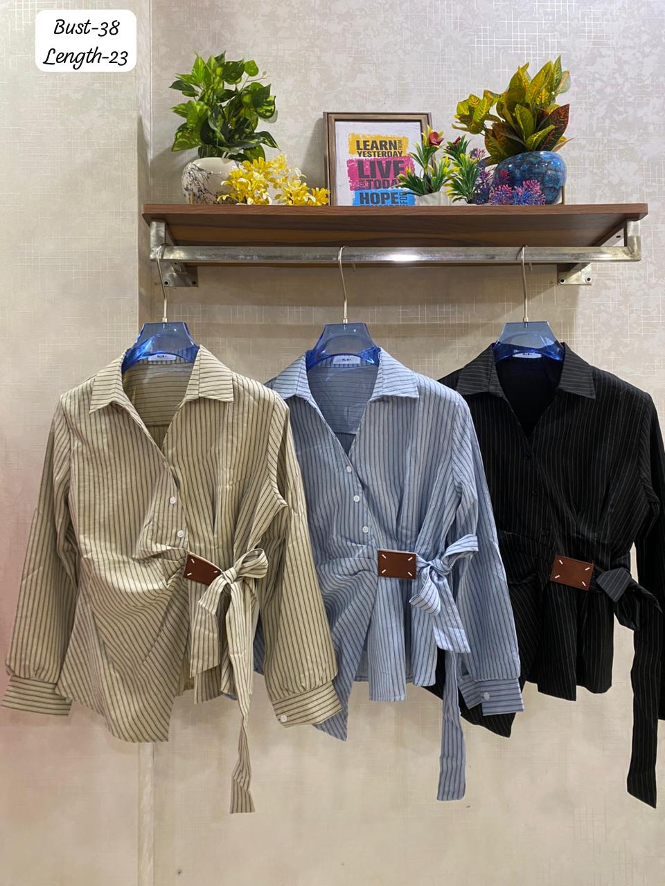 DRAPE STRIPED SHIRT 1505
