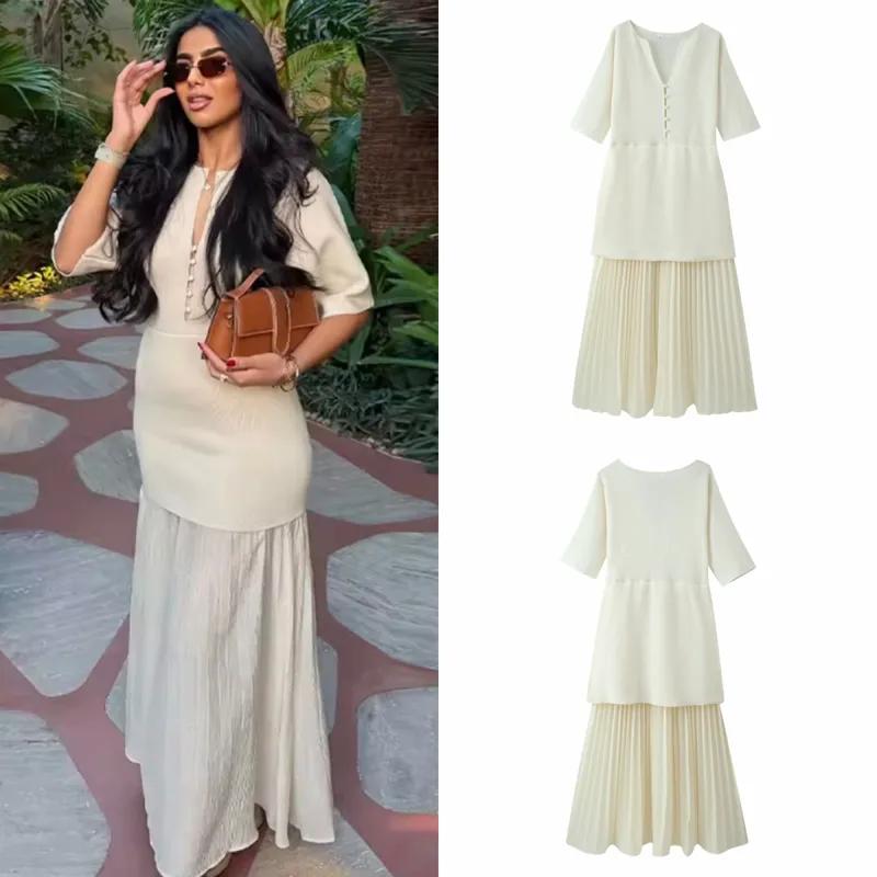 COMBINED KNIT DRESS 1106