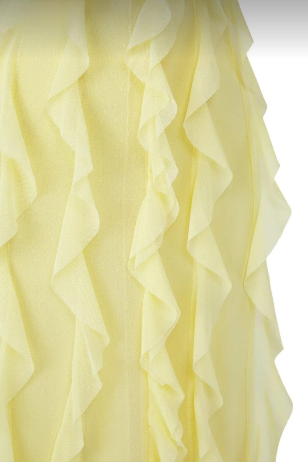 PASTEL YELLOW RUFFLE DRESS 2605