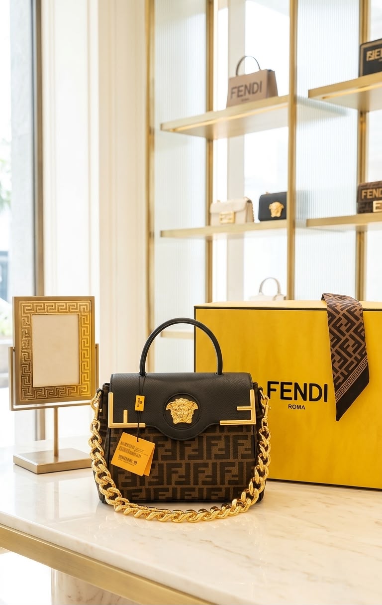 Fendi x Versace La Medusa Top Handle Bag