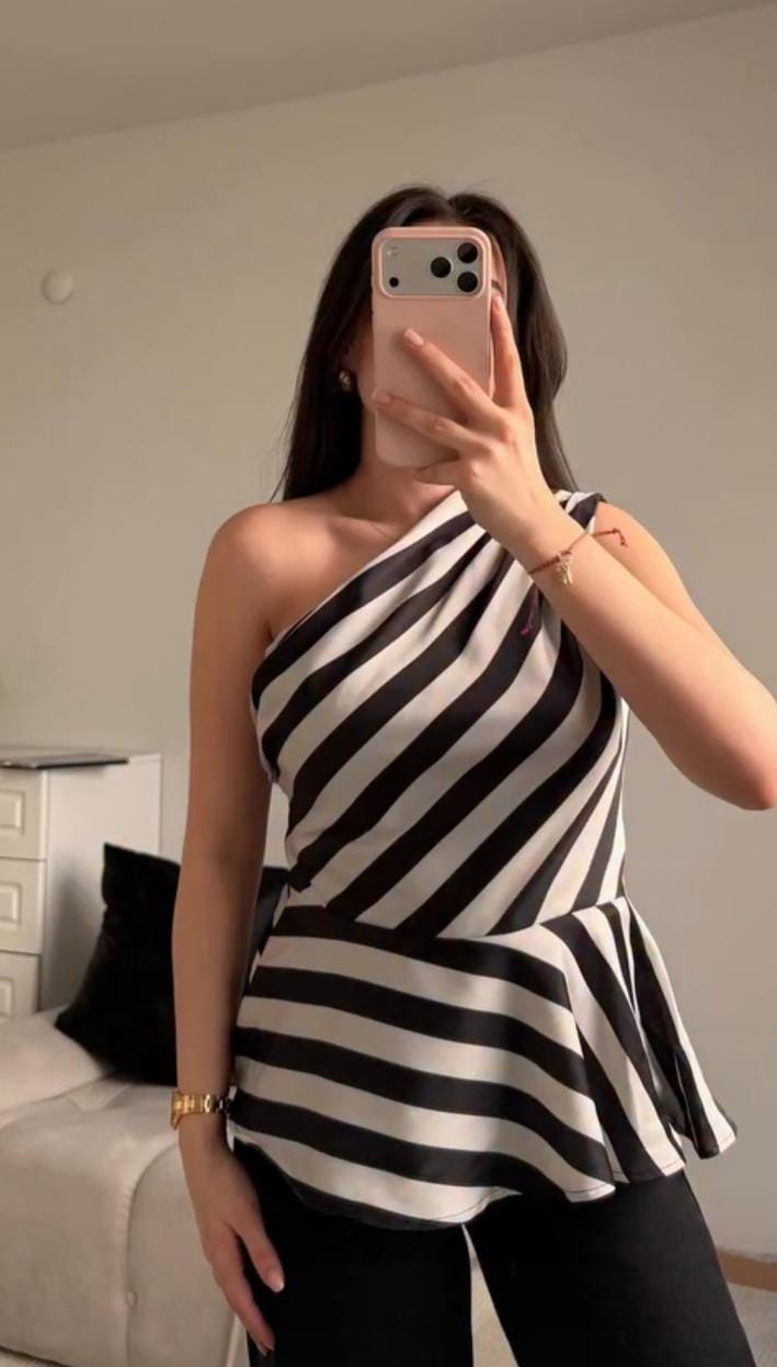 ASYMMETRIC STRIPED TOP 1307