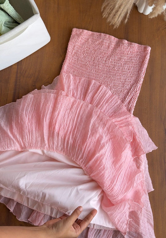 Singreiny Strapless Ruffles Ball Gown Dress