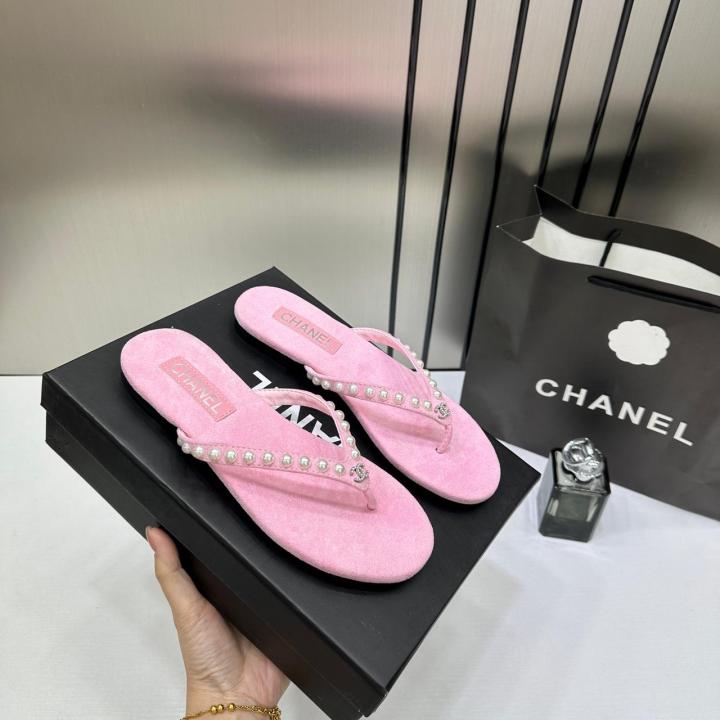 CC PEARL PINK VELVET SLIDE