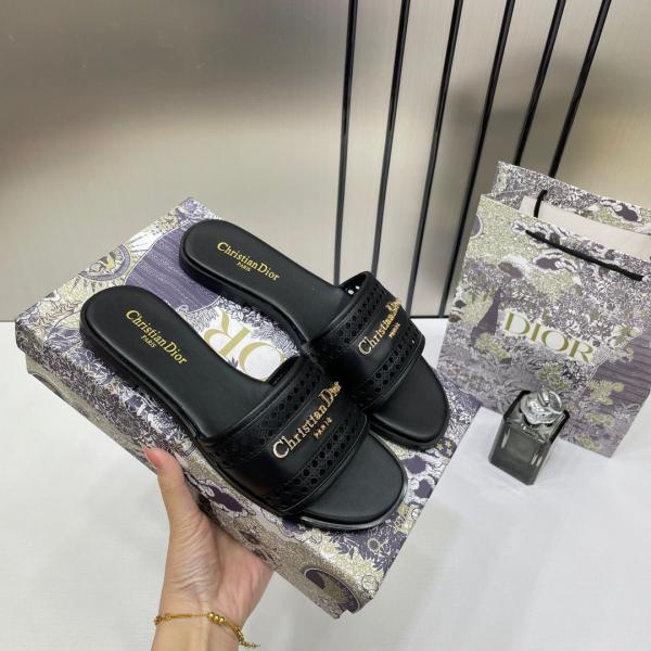D-LANE BLACK OPENWORK SLIDE