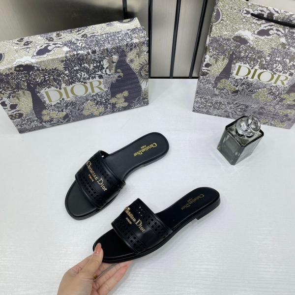 D-LANE BLACK OPENWORK SLIDE