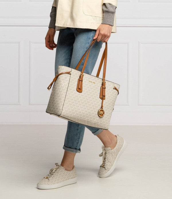 VOYAGER TOTE BEIGE BROWN BAG