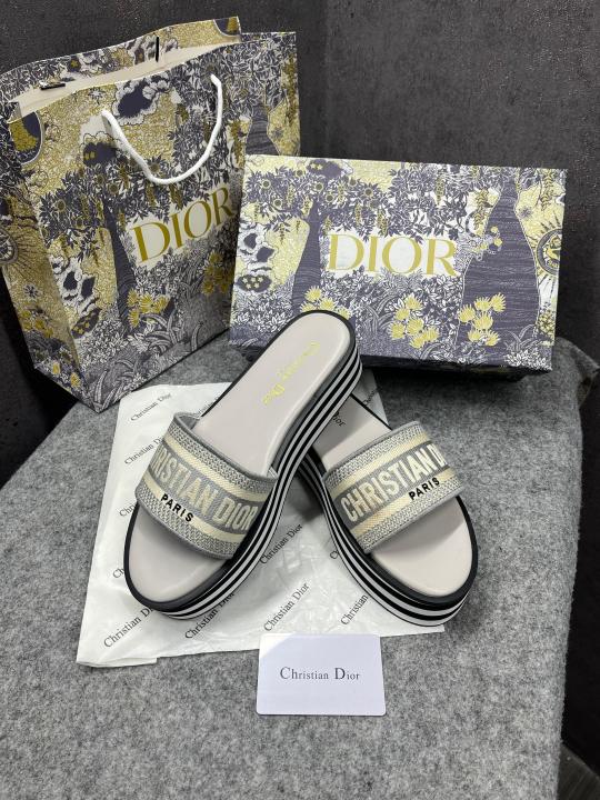 D-WAY RAFFIA GREY PLATFORM SLIDE