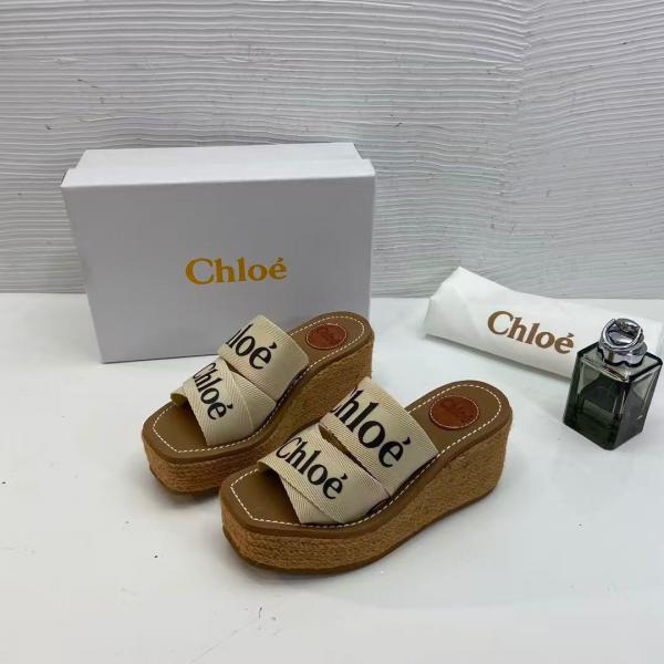WOODY BEIGE PLATFORM SLIDE
