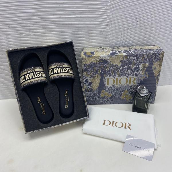 DWAY EMBROIDERED SLIDE NAVY BLUE