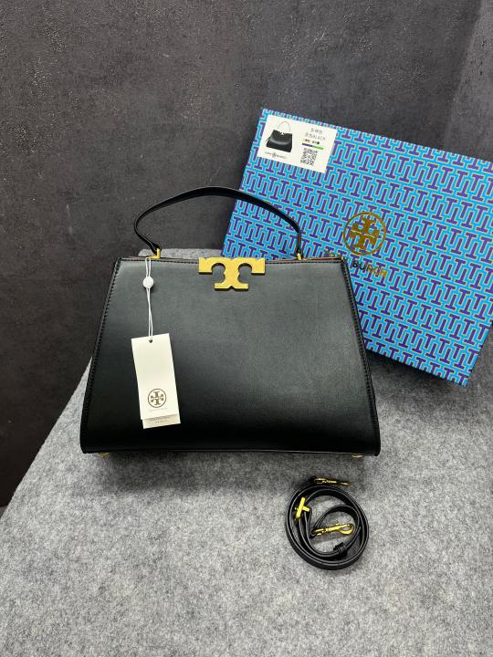 TORY BURCH ELEANOR SATCHEL DUST BLACK BAG