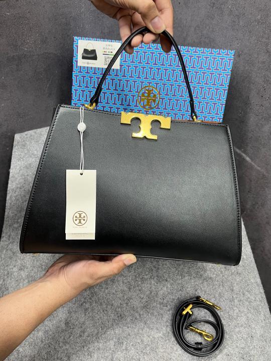 TORY BURCH ELEANOR SATCHEL DUST BLACK BAG