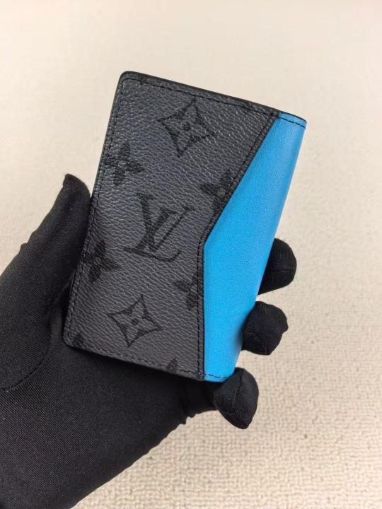 LOUIS VUITTON BLACK AND LIGHT BLUE WALLET