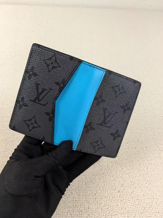 LOUIS VUITTON BLACK AND LIGHT BLUE WALLET