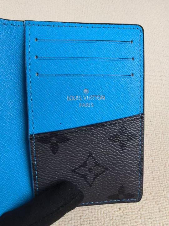 LOUIS VUITTON BLACK AND LIGHT BLUE WALLET