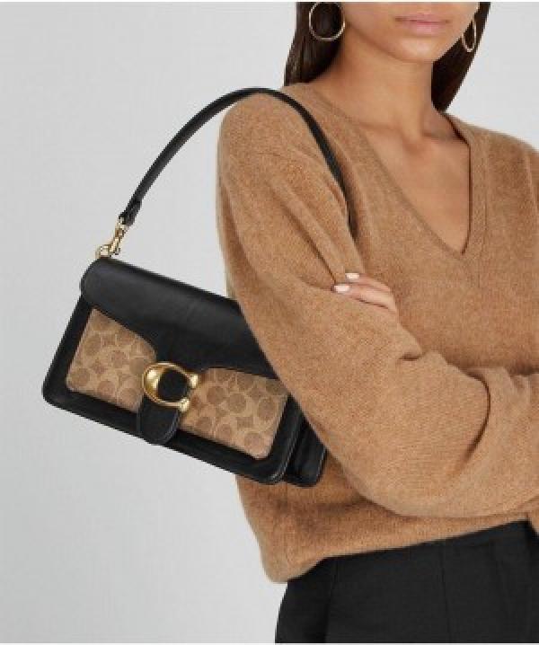 TABBY DUST SHOULDER BLACK LEADER BAG
