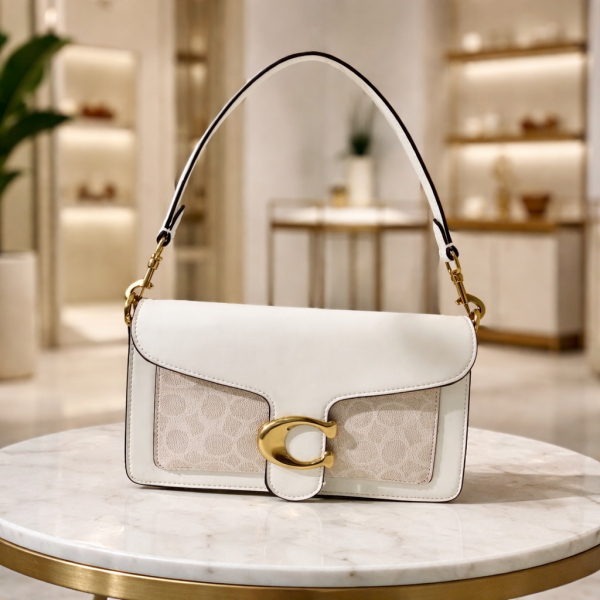 TABBY DUST SHOULDERS WHITE BAG