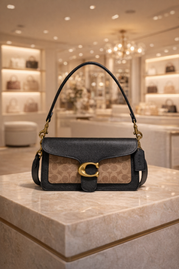 TABBY DUST SHOULDER TAN BLACK BAG