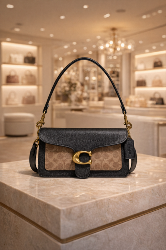 TABBY DUST SHOULDER TAN BLACK BAG