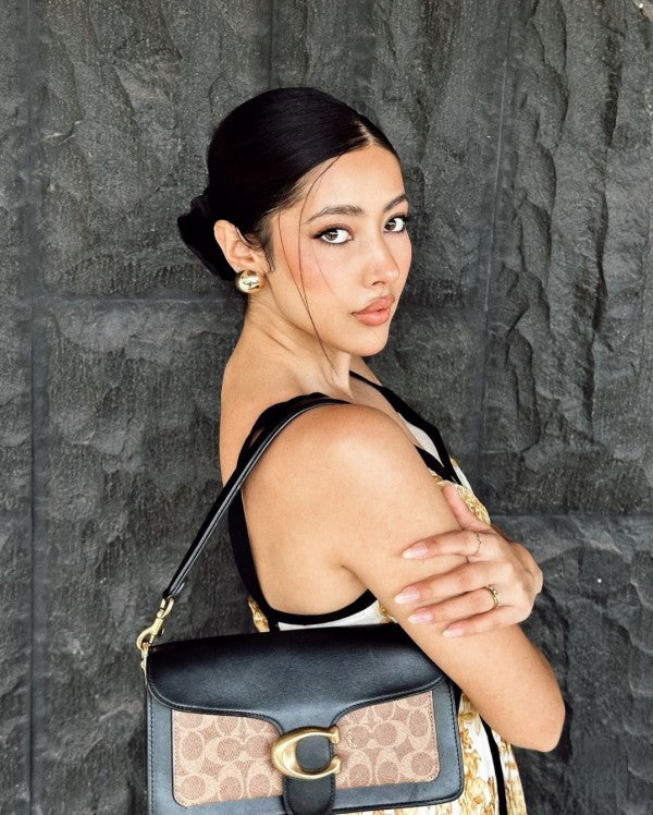 TABBY DUST SHOULDER TAN BLACK BAG
