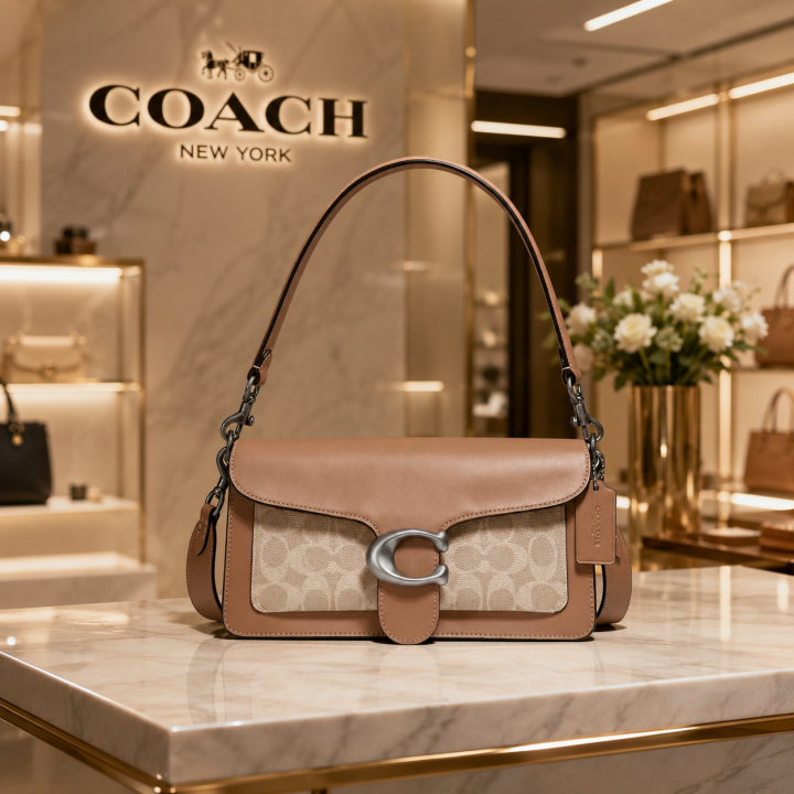 TABBY DUST SHOULDER BEIGE BAG