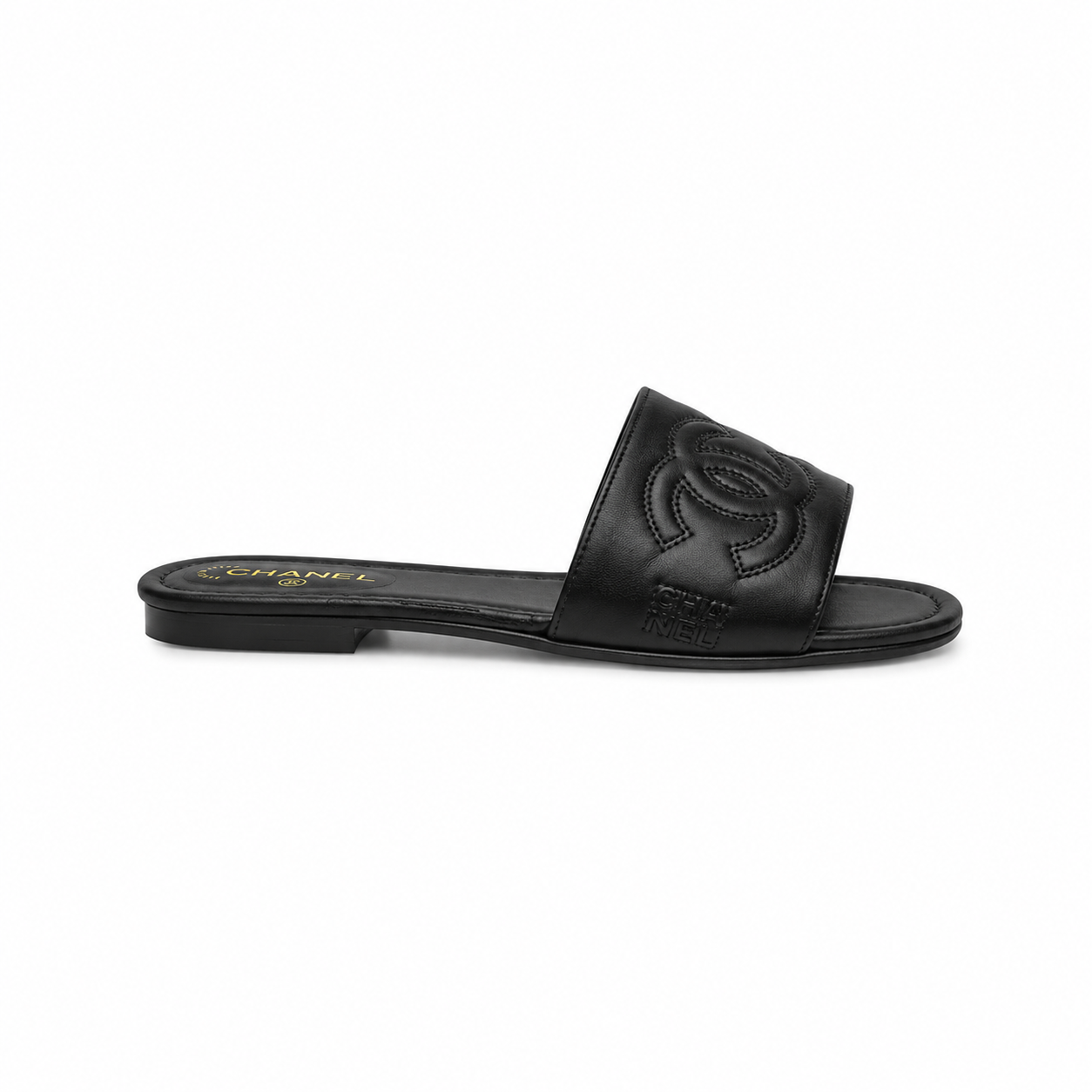 CC QUILTED BLACK FLAT