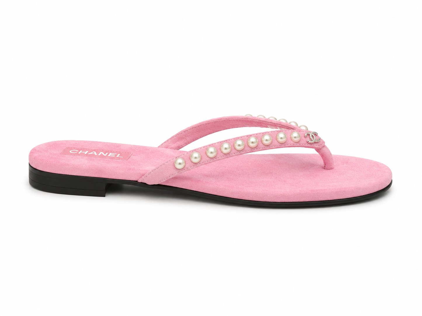 CC PEARL PINK VELVET SLIDE