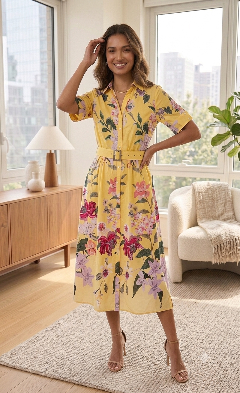 SUMMER COOL YELLOW MULTICOLOR DRESS 2006