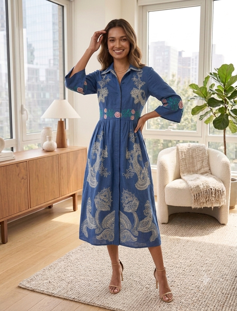 LONG PRINTED DRESS 2006