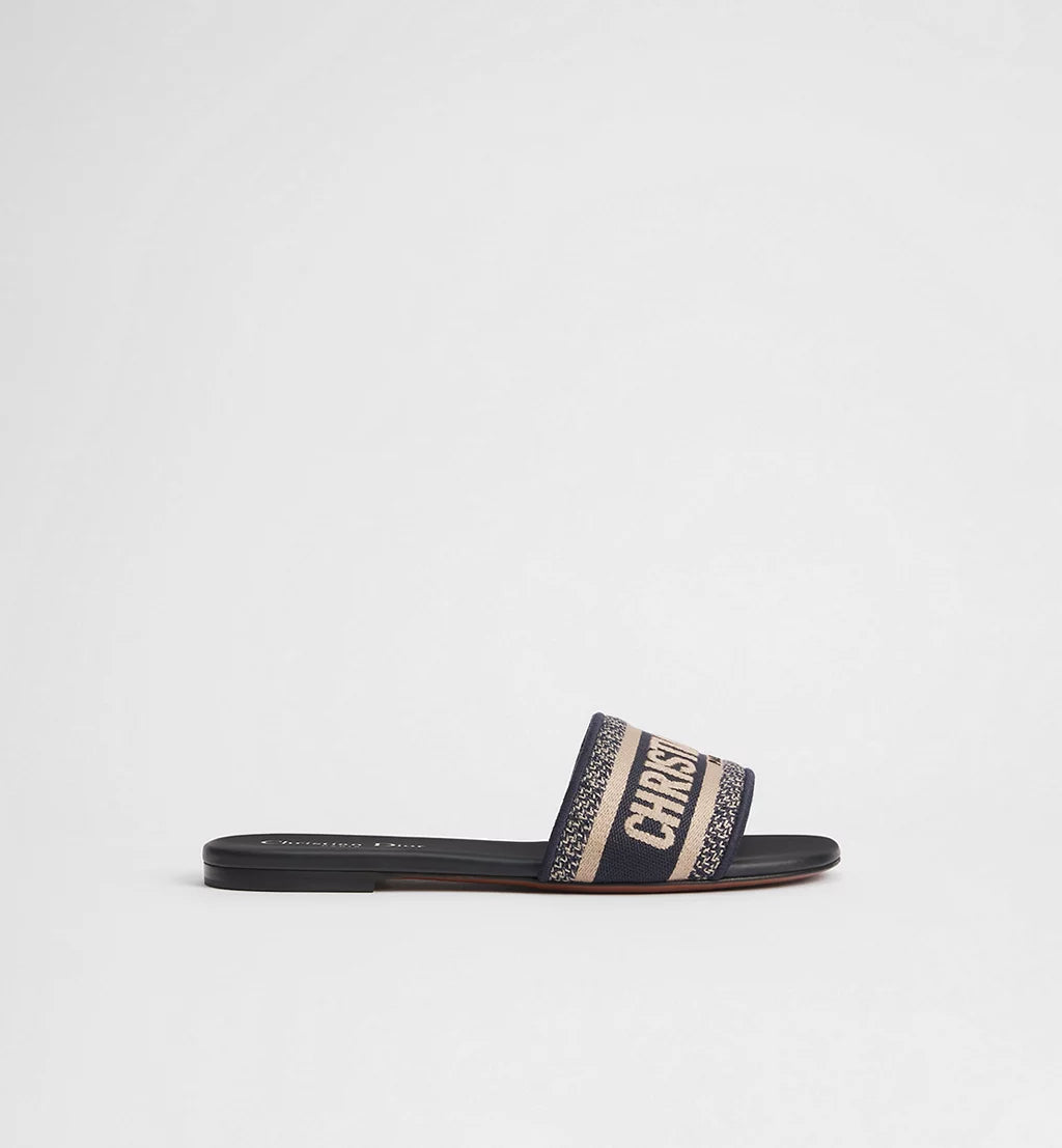 DWAY EMBROIDERED SLIDE NAVY BLUE