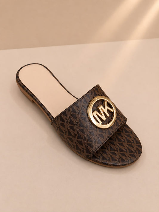 Women's Premium Logo Buckle Flat Slides
