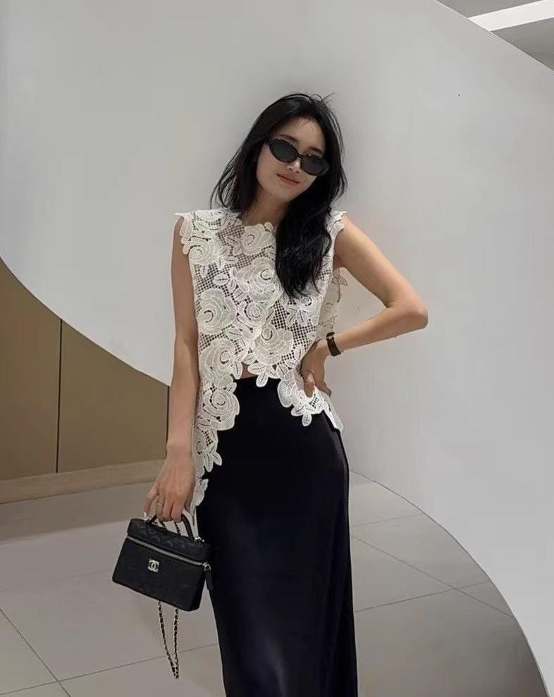 STYLISH CROCHET KNIT TOP 2002