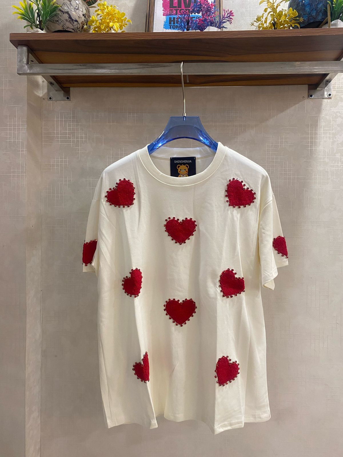 BIG EMBELLISHED HEART LONG TSHIRT 2002
