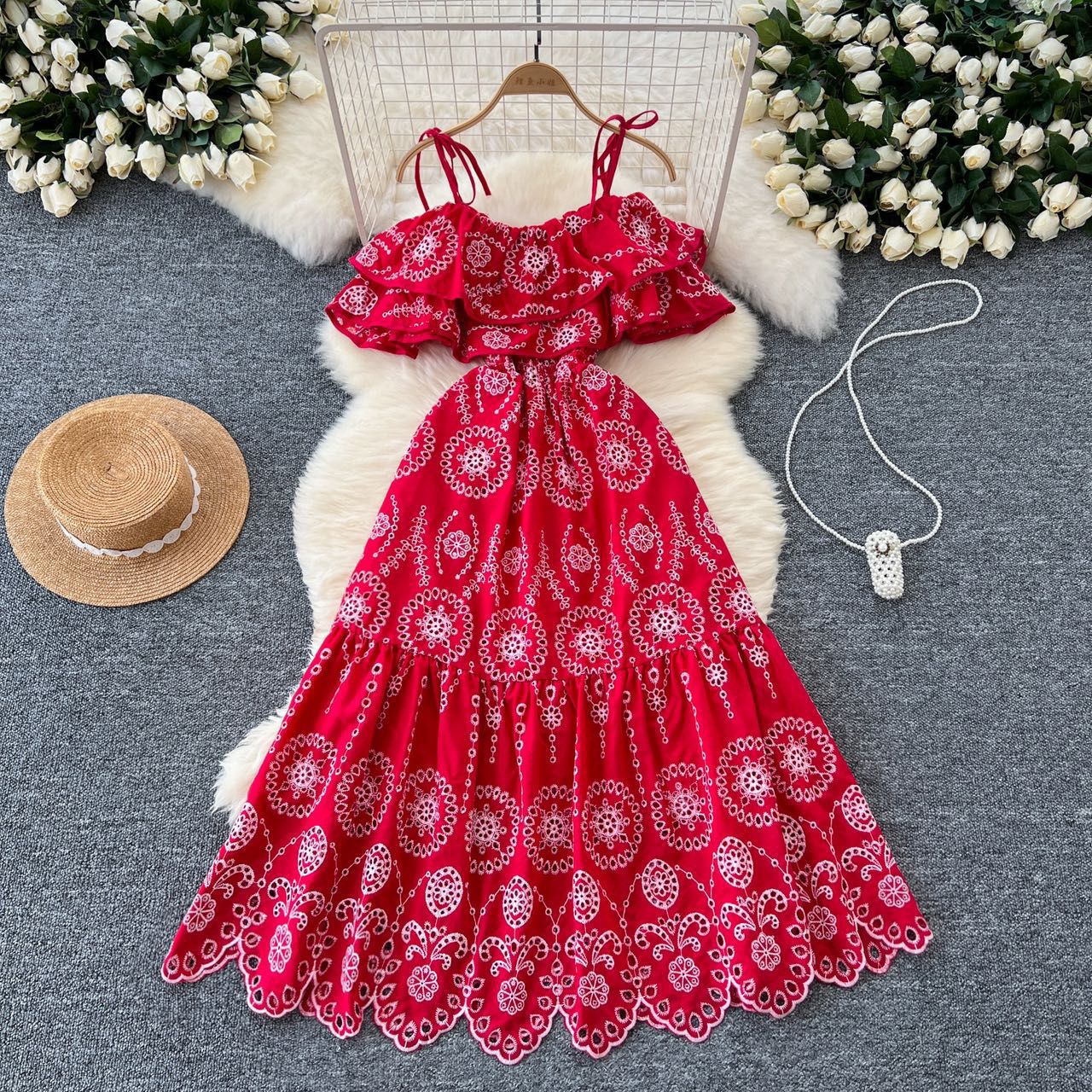 ELEGANT IMPORTED COTTON MIDI DRESS 2002