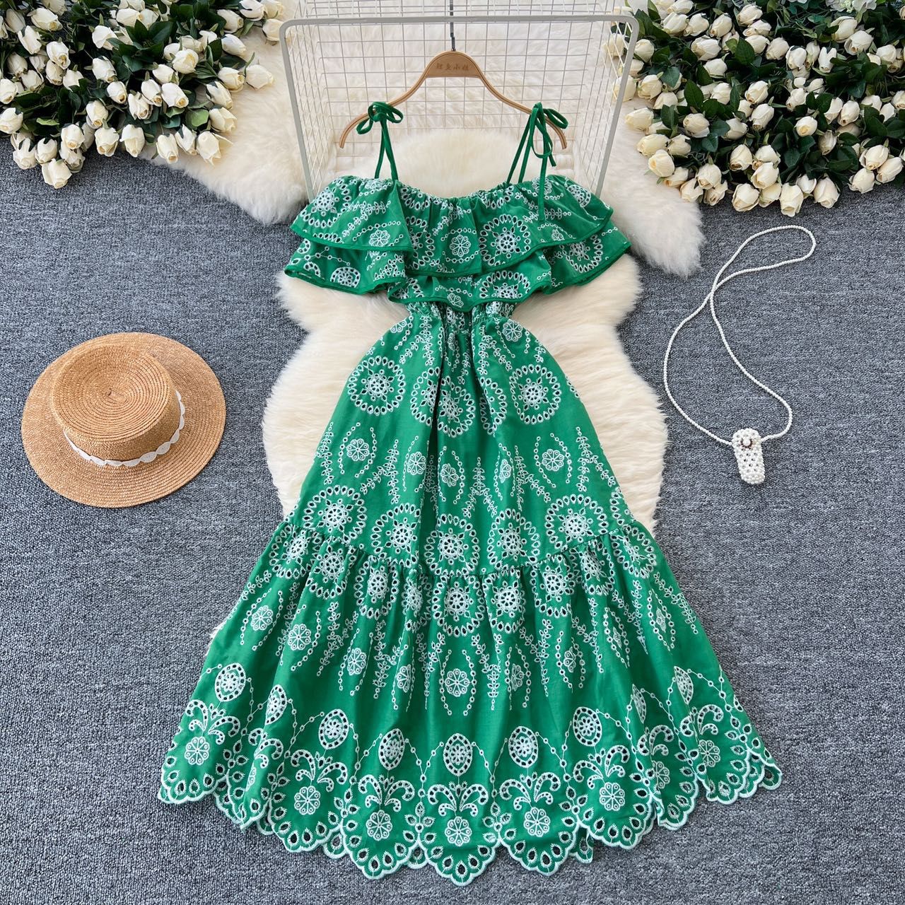 ELEGANT IMPORTED COTTON MIDI DRESS 2002