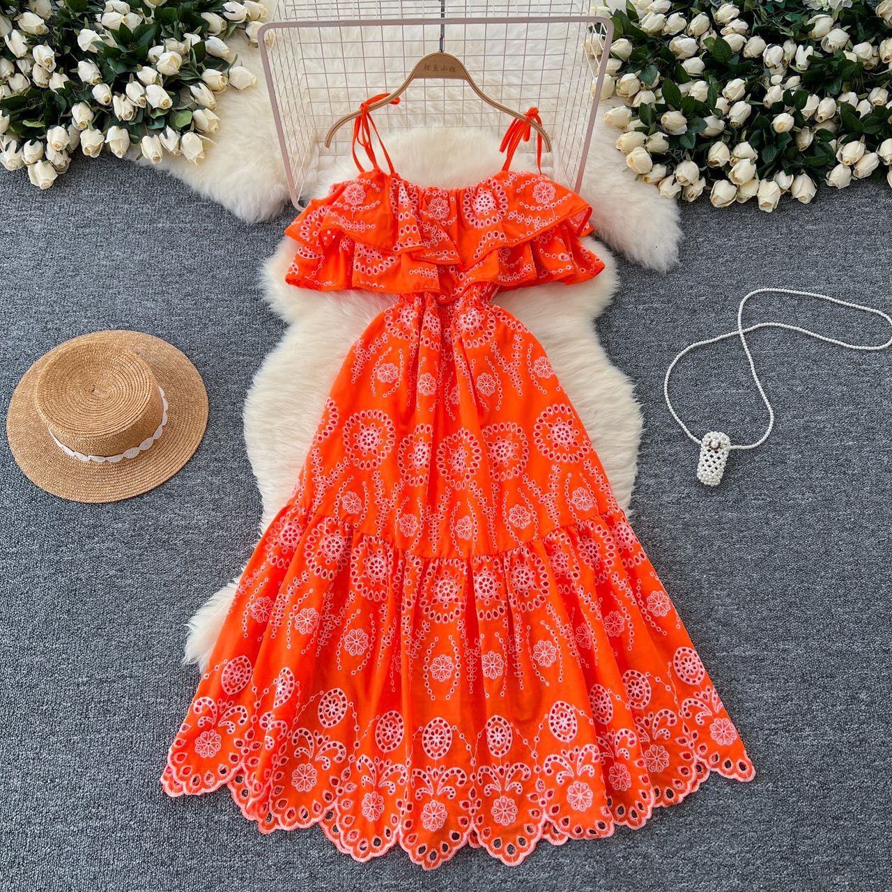 ELEGANT IMPORTED COTTON MIDI DRESS 2002