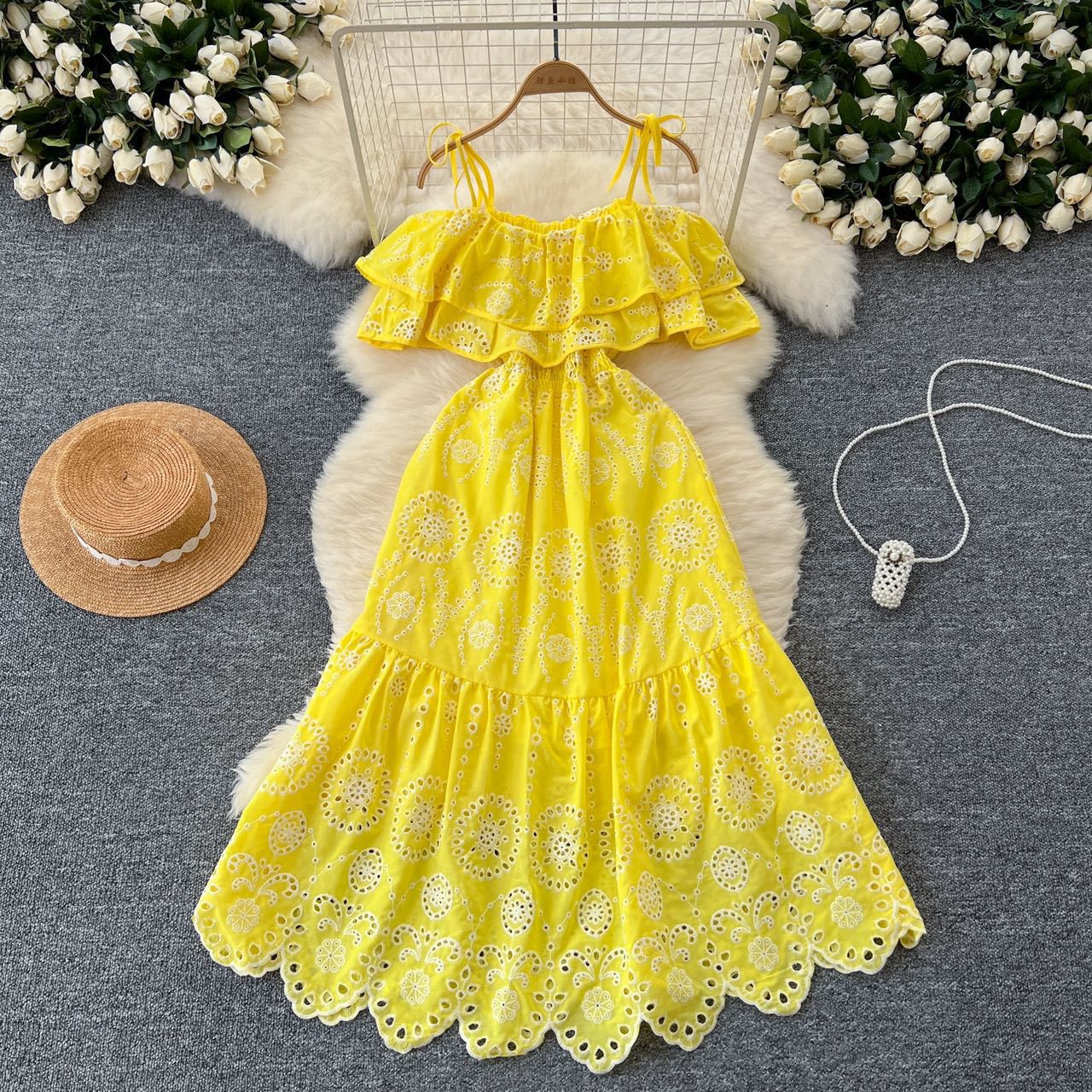 ELEGANT IMPORTED COTTON MIDI DRESS 2002