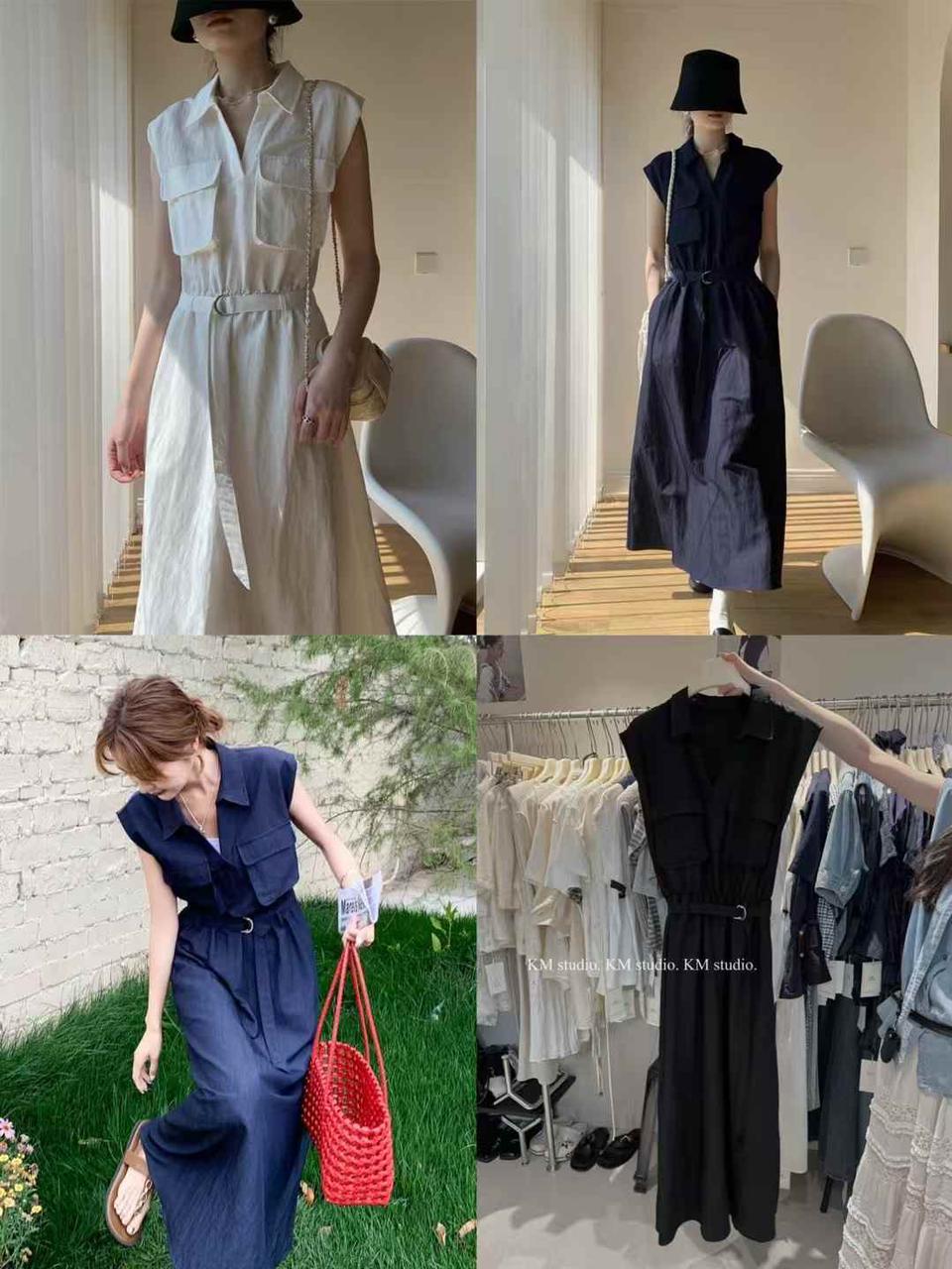 PREMIUM COTTON BELTED DRESS 0603