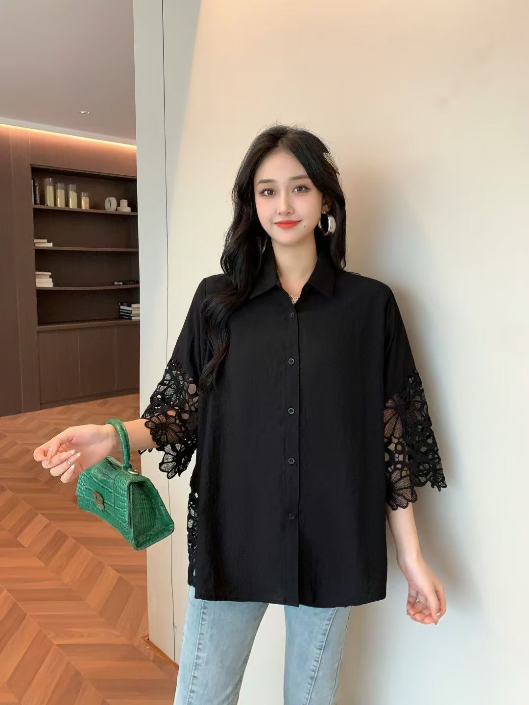 ELEGANT EMBROIDERED COTTON SHIRT 0603