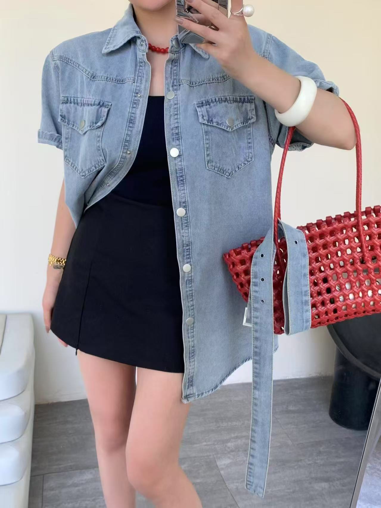 DENIM LUXURY DRESS WITH BELT  0903