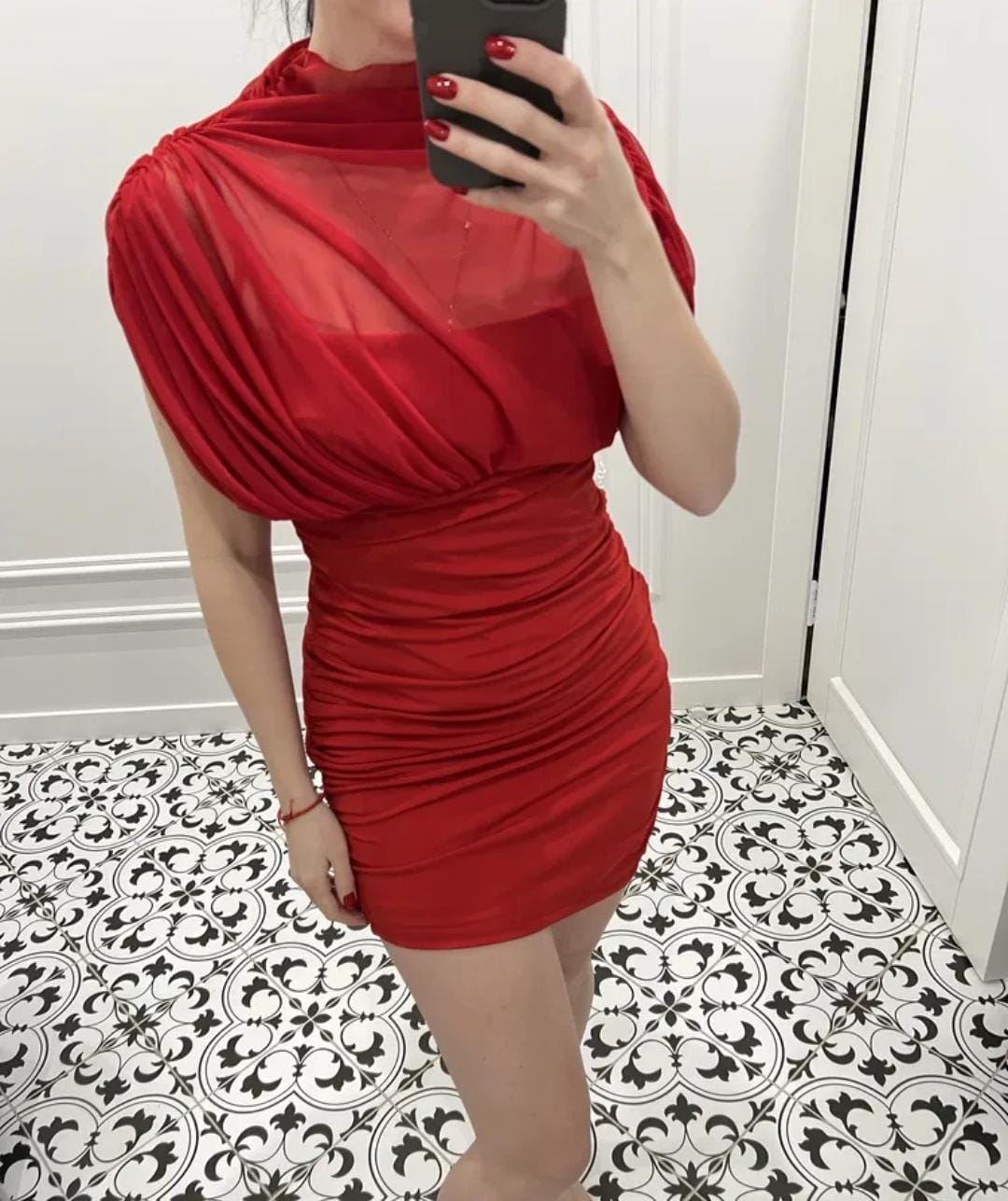 ELEGANT DRAPED LOOK DRESS 0903