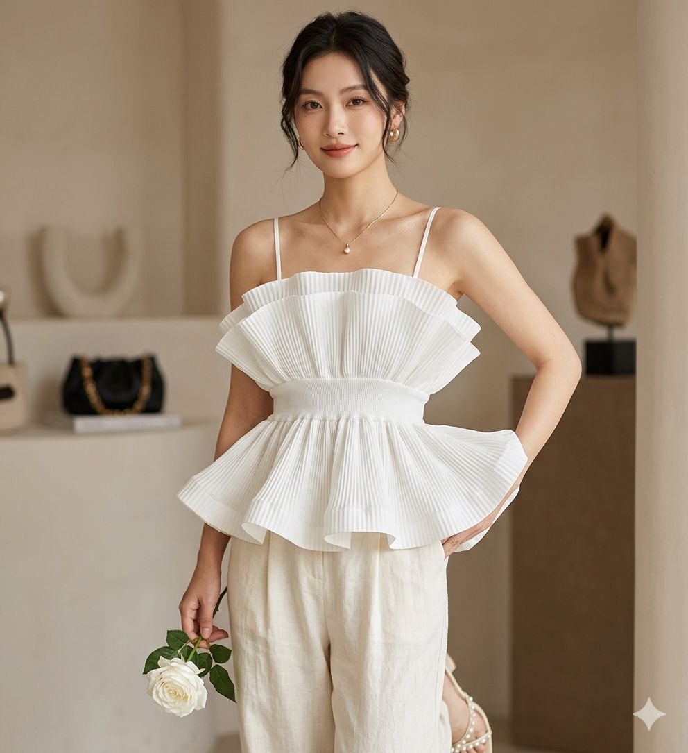 RUFFLED TOP KOREAN STYLING 2503