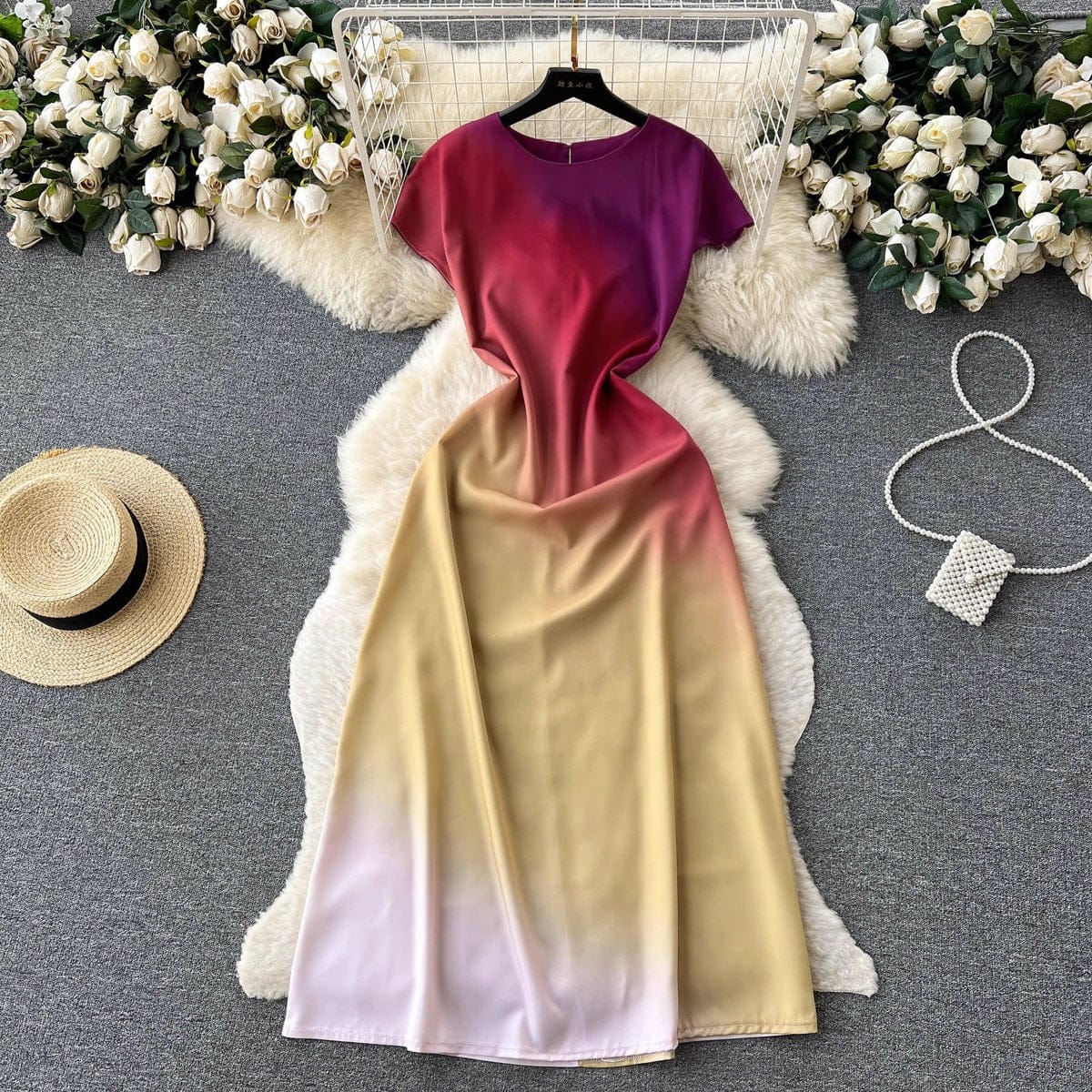 SATIN OMBRÉ DRESS 1004