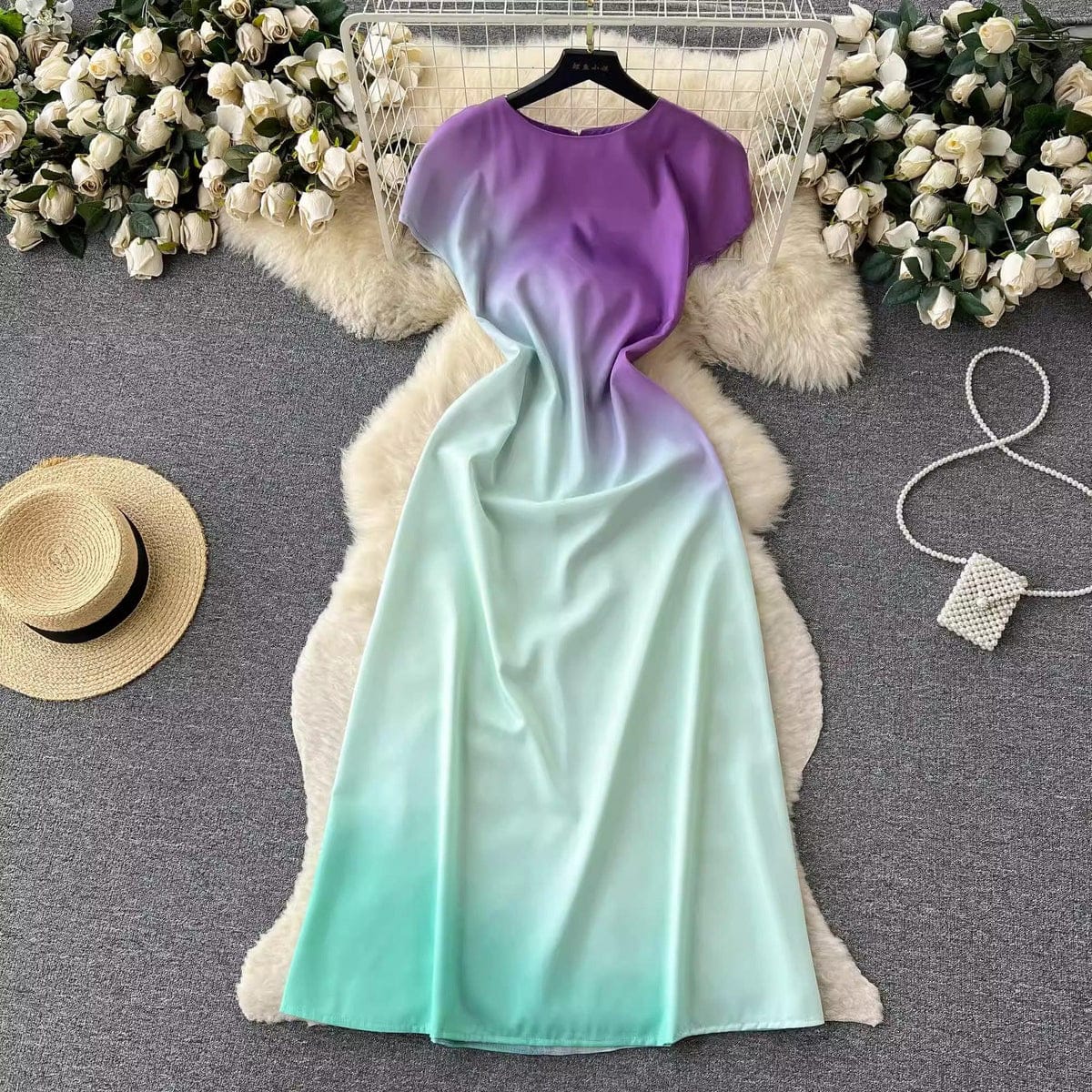 SATIN OMBRÉ DRESS 1004