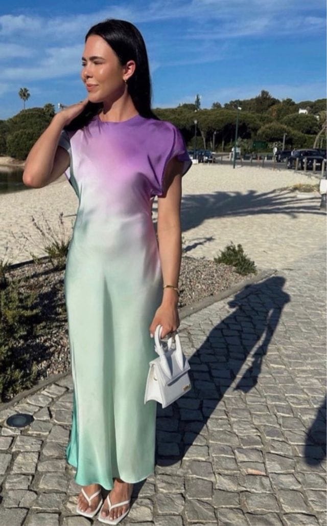 SATIN OMBRÉ DRESS 1004