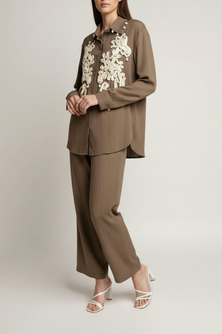 LUXURY SHELLS 3D EMBROIDERED COORD SET 1004