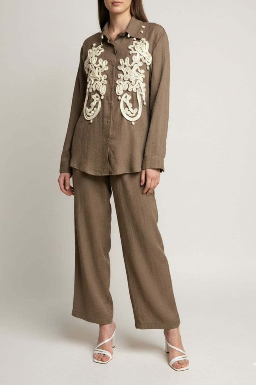 LUXURY SHELLS 3D EMBROIDERED COORD SET 1004